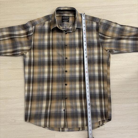 Pendleton Shirt Mens M Zephyr 100% Virgin Wool Button Down Long Sleeve Plaid - Picture 7 of 7